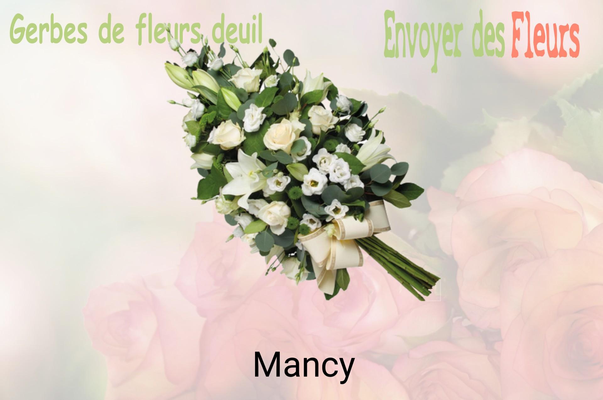 Gerbe de fleurs de deuil livrée à Mancy